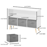 Fiberboard Children's Bookshelf With Foldable Fabric Drawers