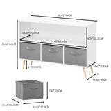 Fiberboard Children's Bookshelf With Foldable Fabric Drawers