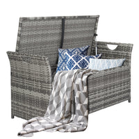 Ottoman Locker, Grey Gradient, Rattan Locker