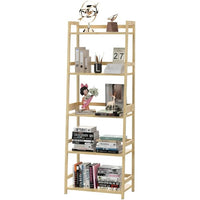 Bookshelf 5 Tiers, Bamboo Bookcase Book Shelf Storage Organizer Modern Display Shelving Unit Tall Book Shelf Corner Storage Rack For Home Office,Living Room,Kitchen,Bedroom,Bathroom, Office,Industrial