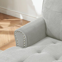 Chaise Lounge Indoor Sleeper Sofa Bed Chair Upholstered Lounge Chair For Bedroom Living Room With Rivets