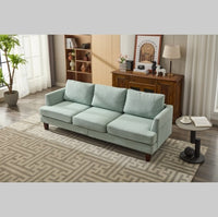 Fabric 3 Seater Couch With 2 USB, Comfortable Sectional Couches And Sofas For Living Room Bedroom Office Small Space, Easy Assembly & Comfy Cushion,Light Green