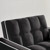 Three-in  One Sofa Bed Chair Folding Sofa Bed Adjustable Back Into A Sofa Recliner Single Bed  Modern Chair Bed Berth Black