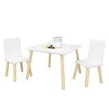 Kids Table And 2 Chairs Set, 3 Pieces Toddler Table And Chair Set, Wooden Activity Play Table Set W