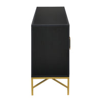 Four Door Cabinet With Metal And Crossed Leg Design