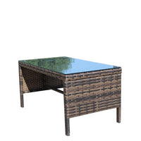 Outdoor Patio Furniture 1 Coffee Table With Clear Tempered Glass