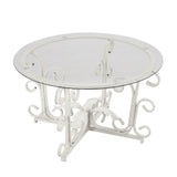 Round Tempered Glass Coffee Table Casual Cocktail Table With Tempered Glass Top