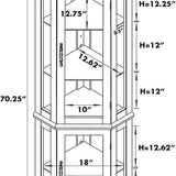 Corner Rare Cabinet With Lights, Excluding E26 Light Bulbs