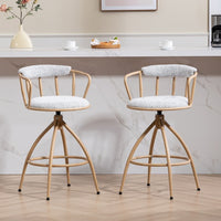 26 Swivel Counter Height Bar Stool, Set Of 2- Fabric Seat With Metal Frame, Modern Industrial Design Bar Chairs For Kitchen Island, Dining Room, Home Bar, Counter Seat