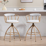 26 Swivel Counter Height Bar Stool, Set Of 2- Fabric Seat With Metal Frame, Modern Industrial Design Bar Chairs For Kitchen Island, Dining Room, Home Bar, Counter Seat