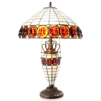 Warehouse Of Tiffany Naciona 24-inch Double-lit Stained Glass Turtleback-style Table Lamp