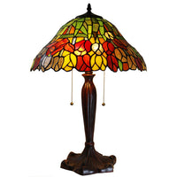Zathura Tiffany-style Tulip Stained Glass 16-inch 2-light Table Lamp