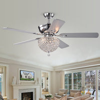 Swarna 52 inches Indoor Chrome Finish Remote Controlled Ceiling Fan