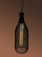 Leia 1-light Adjustable Height Black Edison Pendant with Bulb