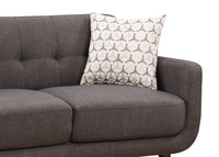 Charcoal Mid-Century Polyester Fabric Love Seat