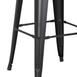 30" Matte Black Backless Metal Barstool With a Set of 2