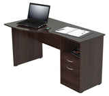 Espresso Finish Wood Curved Top Writing Desk
