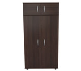 Espresso Finish Wood Wardrobe with Four Doors