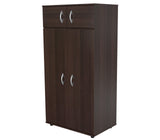 Espresso Finish Wood Wardrobe with Four Doors