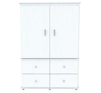 White Finish Wood Four Drawer Armoire Dresser