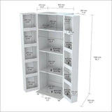 White Finish Wood Storage Cabinet with Two Doors