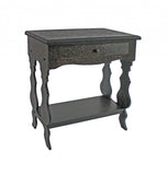 14 x 28 x 29 Black 1 Drawer Vintage Wooden - Accent Table