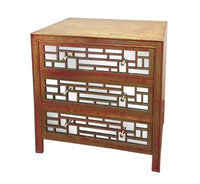 15 x 32 x 32 Gold 3 Drawer Vintage Wooden - Cabinet