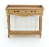 11.75 x 42 x 38.5 Natural 2 Drawer Rustic Unfinished Dressing - End Table
