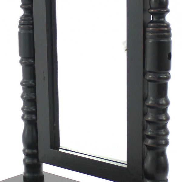 8.5 x 14 x 20 Black Traditional Drawer  Table Mirror