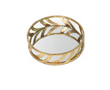 14 x 14 x 4 Gold Streamline Mirror  Tray