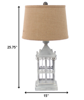 15 x 12 x 25.75 Gray Country Cottage Castle - Table Lamp