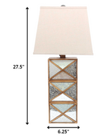 6.25 x 6.75 x 27.5 Gold Modern Illusionary Mirrored Base - Table Lamp