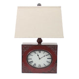 7 x 7 x 22 Red Vintage Metal Clock Base - Table Lamp