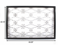 63.25 x 43.13 x 1 Black Wooden Framed Metal - Wall Decor