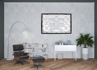 63.25 x 43.13 x 1 Black Wooden Framed Metal - Wall Decor