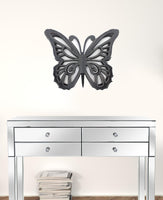 18.5" x 23.25" x 4.25" Black Rustic Butterfly Wooden  Wall Decor