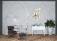 18.5" x 23" x 4" Light Yellow Rustic Butterfly Wooden Wall Decor