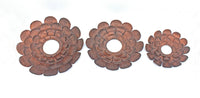 31 x 31 x 3.5 Copper 3 Piece Vintage Blooming Flower Metal - Wall Mirror