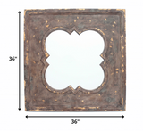 36 x 36 x 1.75 Bronze Vintage Cosmetic With Quadrate Frame - Wall Mirror