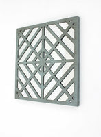 1.25 x 23.25 x 23.25 Blue Mirrored Square Wooden  Wall Decor