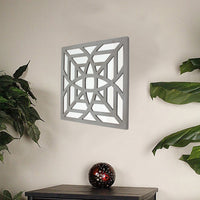 1.25 x 23.25 x 23.25 Blue Mirrored Square Wooden  Wall Decor