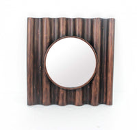 24 x 24 x 3 Bronze Panpipe-Like Wooden Cosmetic - Mirror