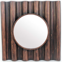 24 x 24 x 3 Bronze Panpipe-Like Wooden Cosmetic - Mirror