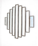 36 x 36 x 2 Silver Rustic Multi Mirrored Wall Sculpture