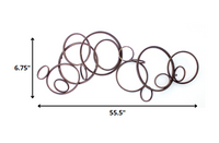6.75 X 21.5 X 55.5 Silver Industrial Metallic Multi Circle Wall Decor