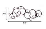 6.75 X 21.5 X 55.5 Silver Industrial Metallic Multi Circle Wall Decor