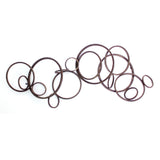 6.75 X 21.5 X 55.5 Silver Industrial Metallic Multi Circle Wall Decor