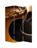 1" x 48" x 72" Multi Color Wood Canvas Round Up  Screen