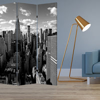 1" x 48" x 72" Multi Color Wood Canvas New York Skyline  Screen