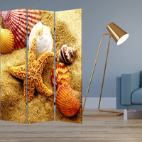 1 x 48 x 72 Multi Color Wood Canvas Sea Shell  Screen